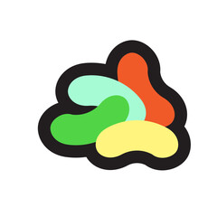 Black Line Icon cute Sweet colorful jelly