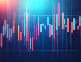 Colorful Financial Chart Representation in Digital Trading Market