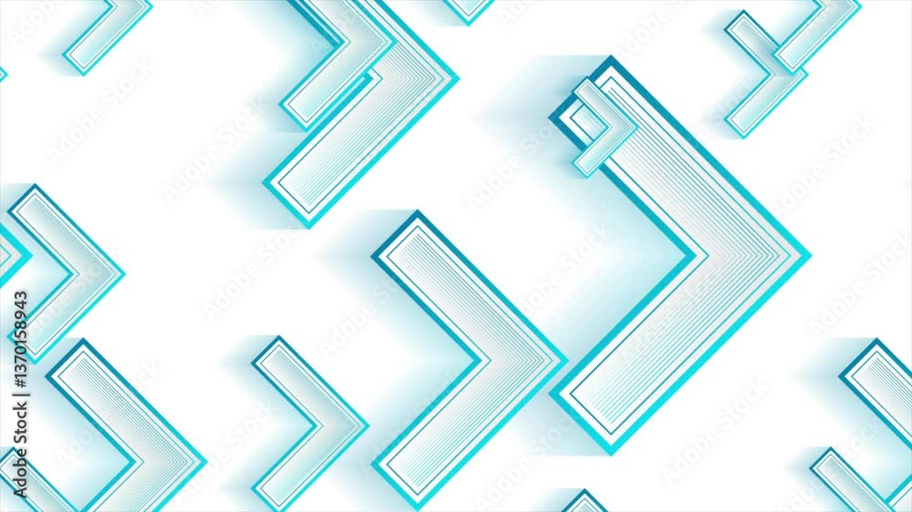 Aufkleber abstract blue linear arrows geometric tech background. seamless looping minimal motion design. video