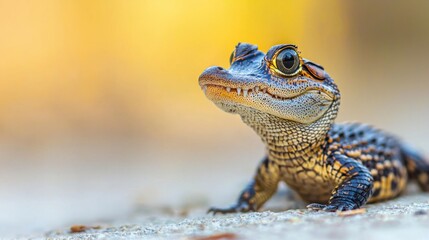 Colorful Close-Up of a Lively Lizard in Natural Habitat Setting