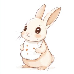 Cute little bunny wearing bib