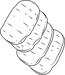 Flatbread bread outline vector
