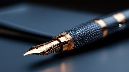 Elegant fountain pen, close-up