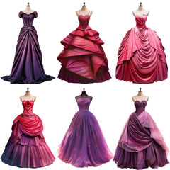 set of ball gown no background