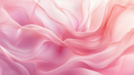 Obraz premium Soft Waves of Pink and White Fabric Flowing Together in a Dreamy Abstract Background, Ideal for Creative Projects and Graphic Design Uses