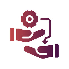 skill sharing flat gradient icon