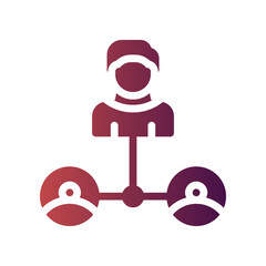 social network flat gradient icon