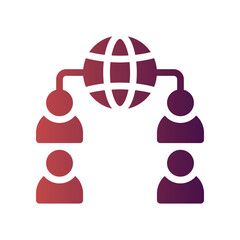 digital community flat gradient icon