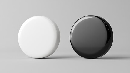 Black and White Round Fridge Magnet Mockup for Brand Designs