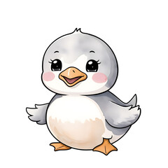 Obraz premium Charming Penguin Illustration Watercolor : A whimsical illustration of a cute penguin, showcasing endearing qualities like big, expressive eyes and a playful stance, creating a sense of joy and charm.