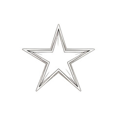 Obraz premium Silver_Outline_Star_on_Black_Background