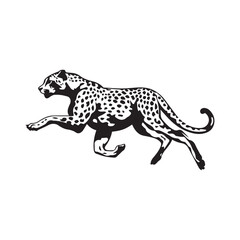 Running Cheetah Vector Animal Illustration Silhouette