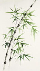 Obraz premium Bamboo Stalks with Leaves