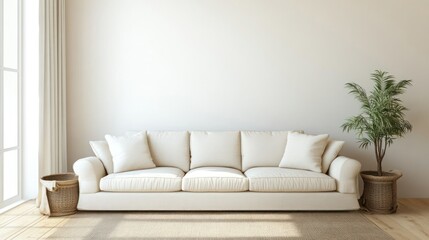 Obraz premium Modern Beige Sofa Room Interior