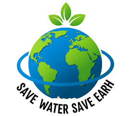 Obraz premium Save Water, Save Earth: A Graphic Representation of Environmental Awareness
