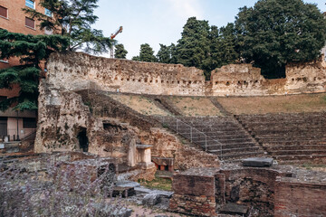Roman Theatre of Trieste, an ancient amphitheater built in the 1st century BC, showcasing...