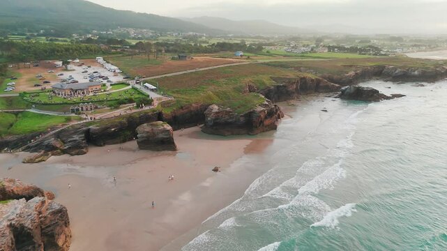 Playa de Las Catedrales beach in Galicia region, northern Spain