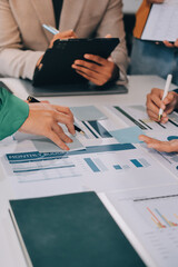 business people in meeting discussing plans together