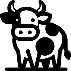 Cow in black and white illustrator