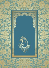 Ganesha, wedding card, royal Rajasthan, India	