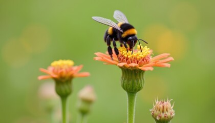 The sweet moment of bees collecting honey