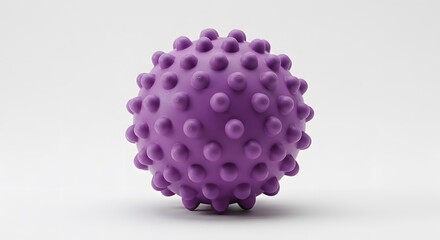AI image depicting a purple spiky massage ball on a white background, perfect for muscle relief and fitness illustrations.