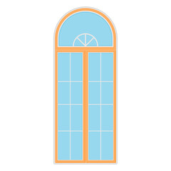 House Exterior Wooden Window Vector. House Glass Window Element. Window Icon.