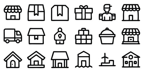 house icons set isolated