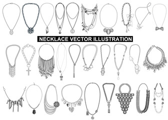 Necklace sets vector Illustration
