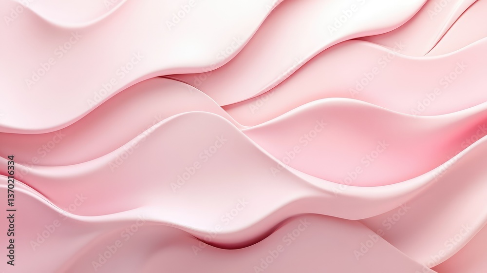 Poster soft curves and gentle waves in subtle pink tones create a calming and aesthetic background for vari