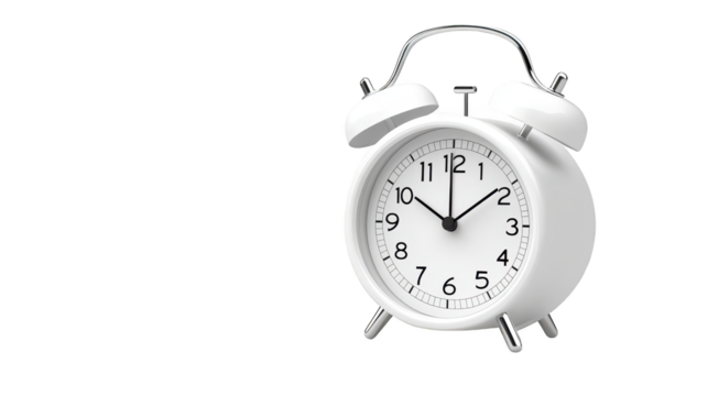 Classic alarm clock on black background, time management, wakeup tool, countdown timer, analog watch face