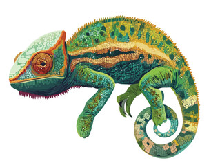Obraz premium chameleon vector art