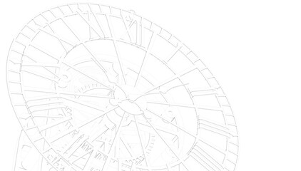 mechanical vintage clock 3d illustration