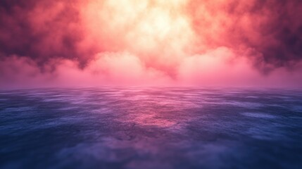 Obraz premium Dramatic Cloudscape with Colorful Light Above Textured Ground Scene