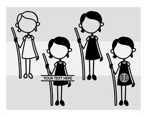 Stick Family svg, Stick Family Silhouette, stick people Svg, Stick family svg bundle, Stick family Png, Stick Figure Svg, Cut File, Stick Family Monogram, Split Monogram, Circle Monogram