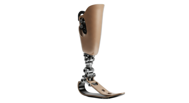 Modern prosthetic leg crafted with advanced technology showcasing mobility solutions
