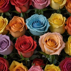 Background of roses in different colors