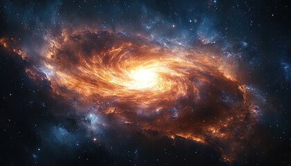 Obraz premium A beautiful bright galaxy swirling through the vast dark outer space