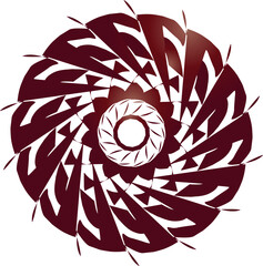 Vibrant circle geometric pattern, whit gradient colored 
