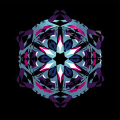Vibrant circle geometric pattern, whit gradient colored 