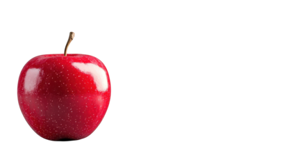 Vibrant red apple on a deep black background, study in color and contrast crisp,