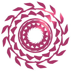 Vibrant circle geometric pattern, whit gradient colored 