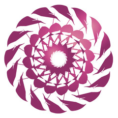 Vibrant circle geometric pattern, whit gradient colored 