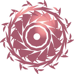 Vibrant circle geometric pattern, whit gradient colored 