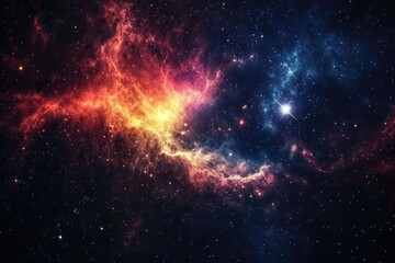 Obraz premium A vibrant nebulous region with stars set in deep space