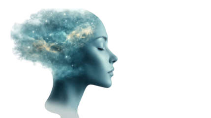 Cosmic woman, a nebula portrait exploring the universe's mystical beauty cosmic