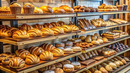 Inviting Bakery Display of Freshly Baked Goods