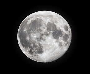 Obraz premium Bright full moon glow illuminating the night sky over serene landscape
