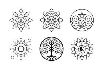 Leaf Flower Petal Coloring Mandala Art Simple Graphic Shape Vector Floral Oriental Outline Vintage Decorative Elements Pattern Illustration Islam Arabic Indian Turkish Mystic Religion Morals Lotus