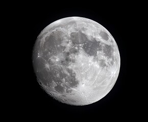 Obraz premium Beautiful full moon illuminating the night sky with intricate surface details in a clear atmosphere